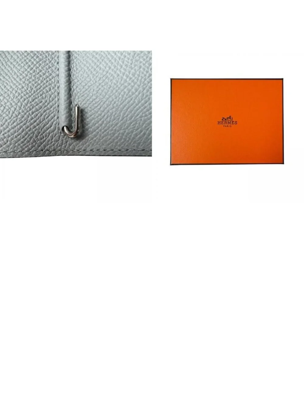 Hermes Agenda GM Notebook Cover Silver Epsom
